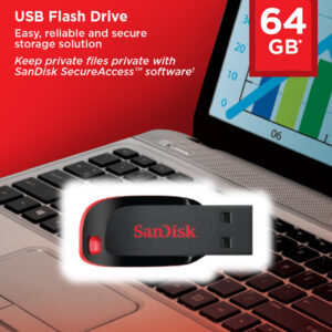 SanDisk USB Stick 64GB Cruzer Blade Teardrope USB 2.0 - Slika 1