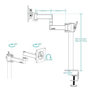 Arctic X1 nosač za monitoredesk mount monitor armhorizontalno podešavanje - Slika 3